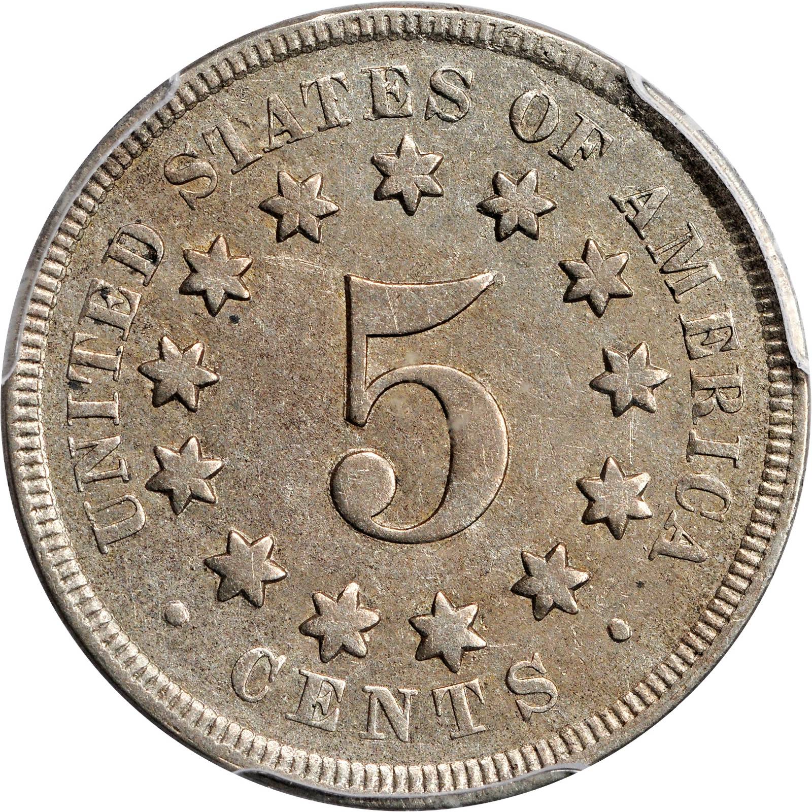 1868 5c Doubled Die Obverse, FS-104 AU58 thumbnail 6