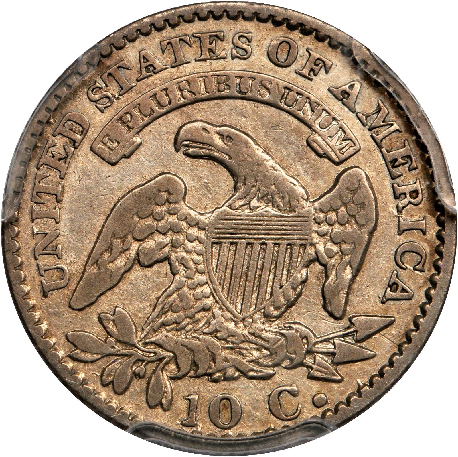 1829 10c Large 10C, JR-2 AG3 CAC thumbnail 6