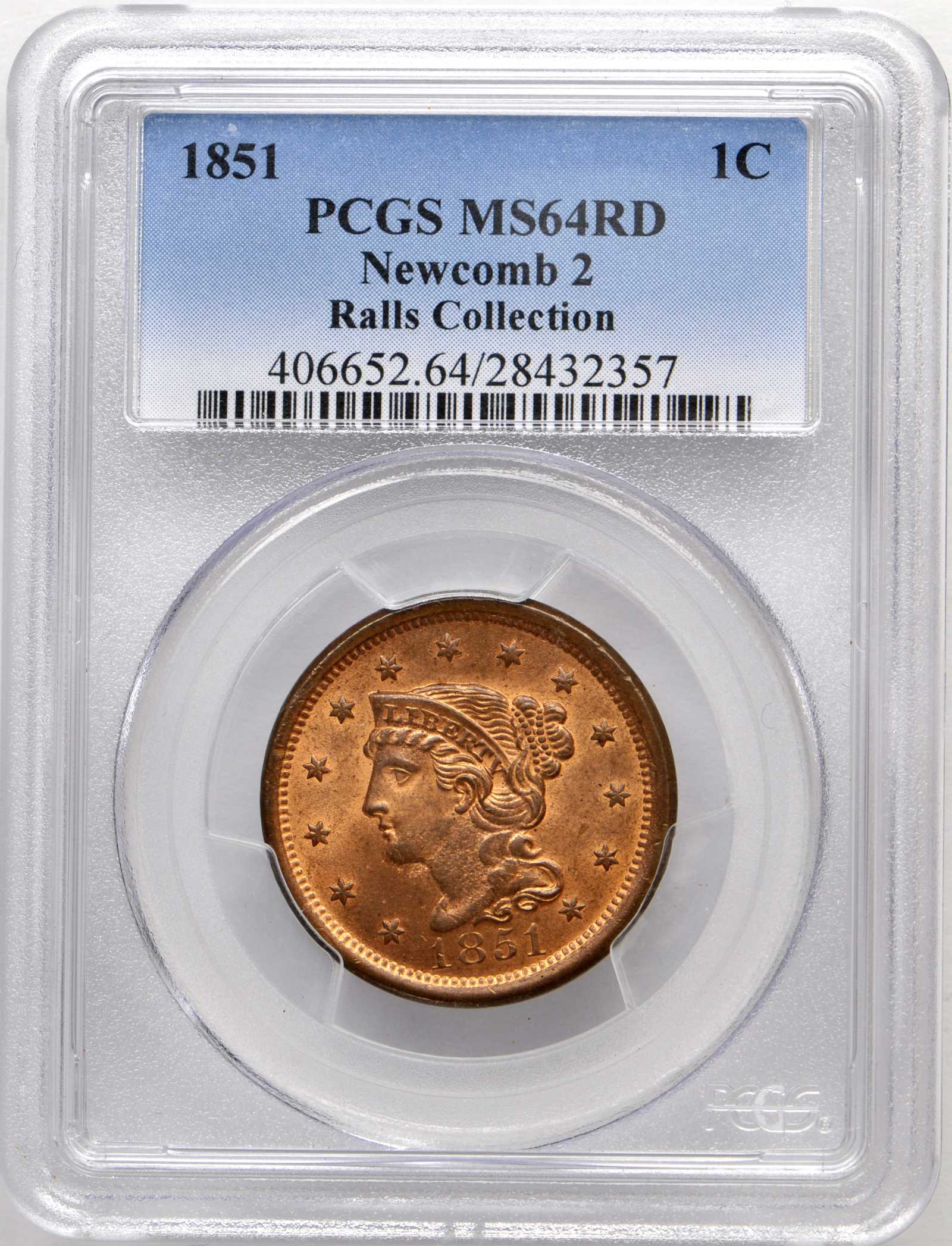 1851 1c MS RD MS64 RD thumbnail 4