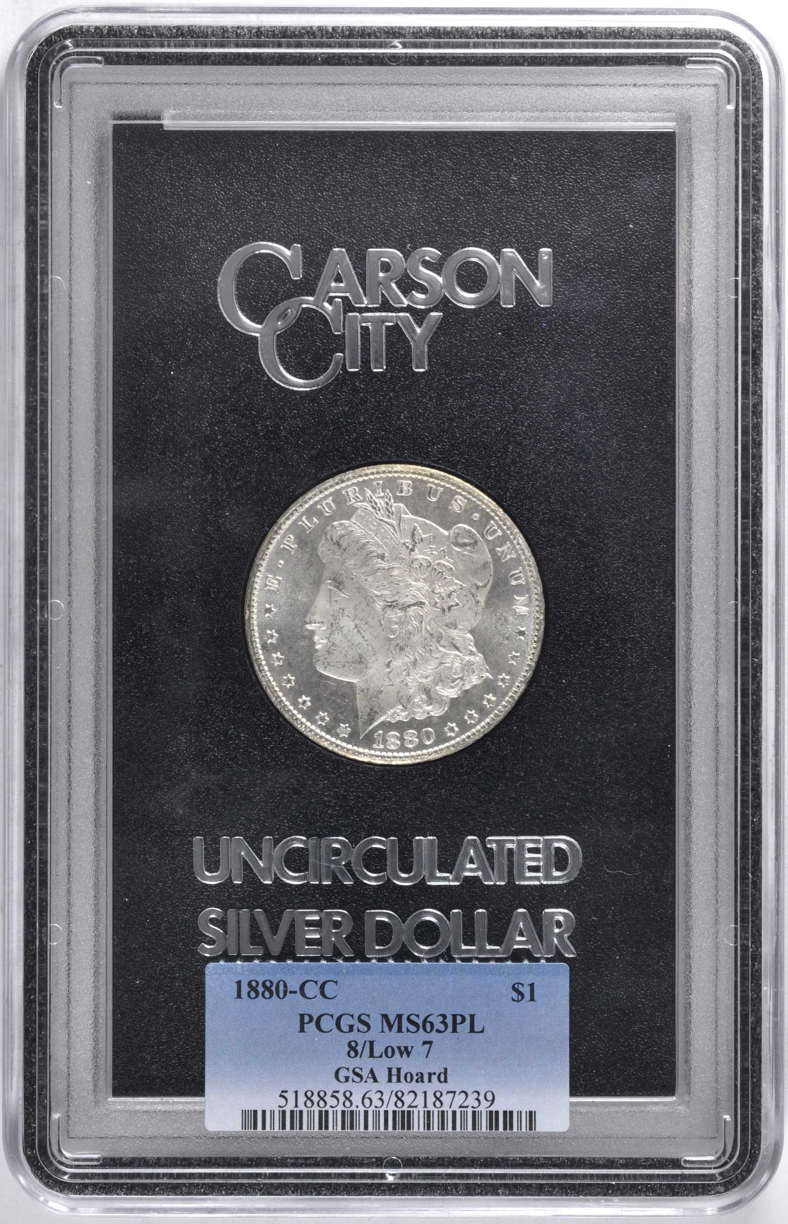 1880-CC $1  GSA Hoard, 8/Low 7 MS PL MS66 PL CAC thumbnail 10