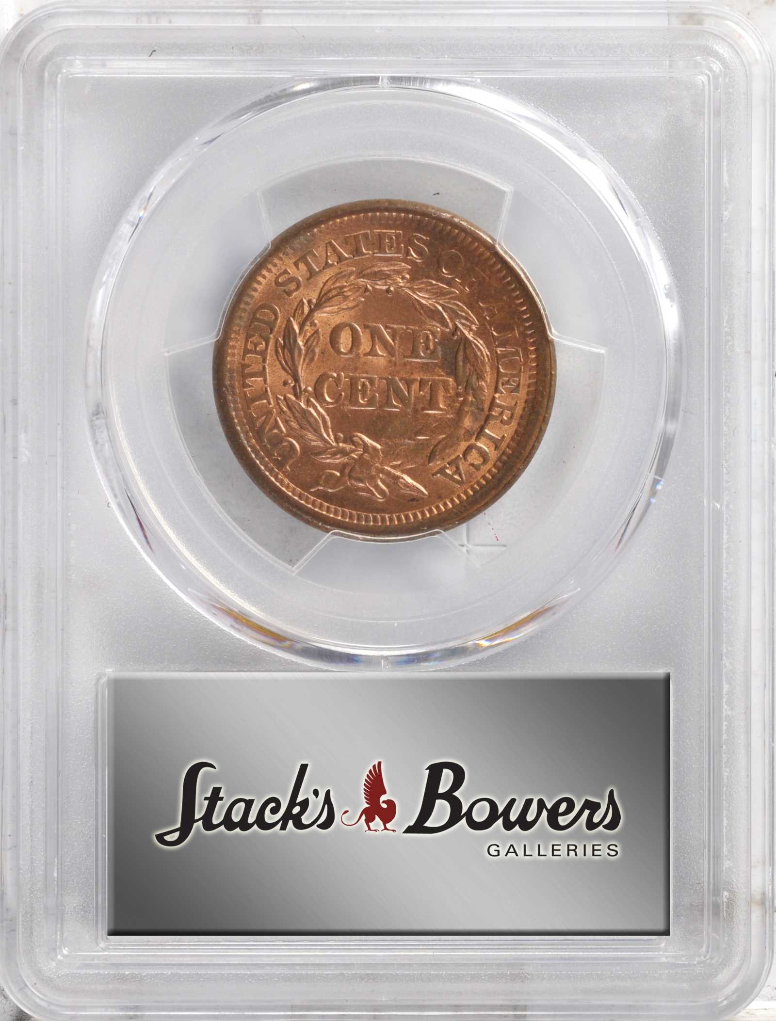 1857 1c Small Date, N-4 MS RB thumbnail 3