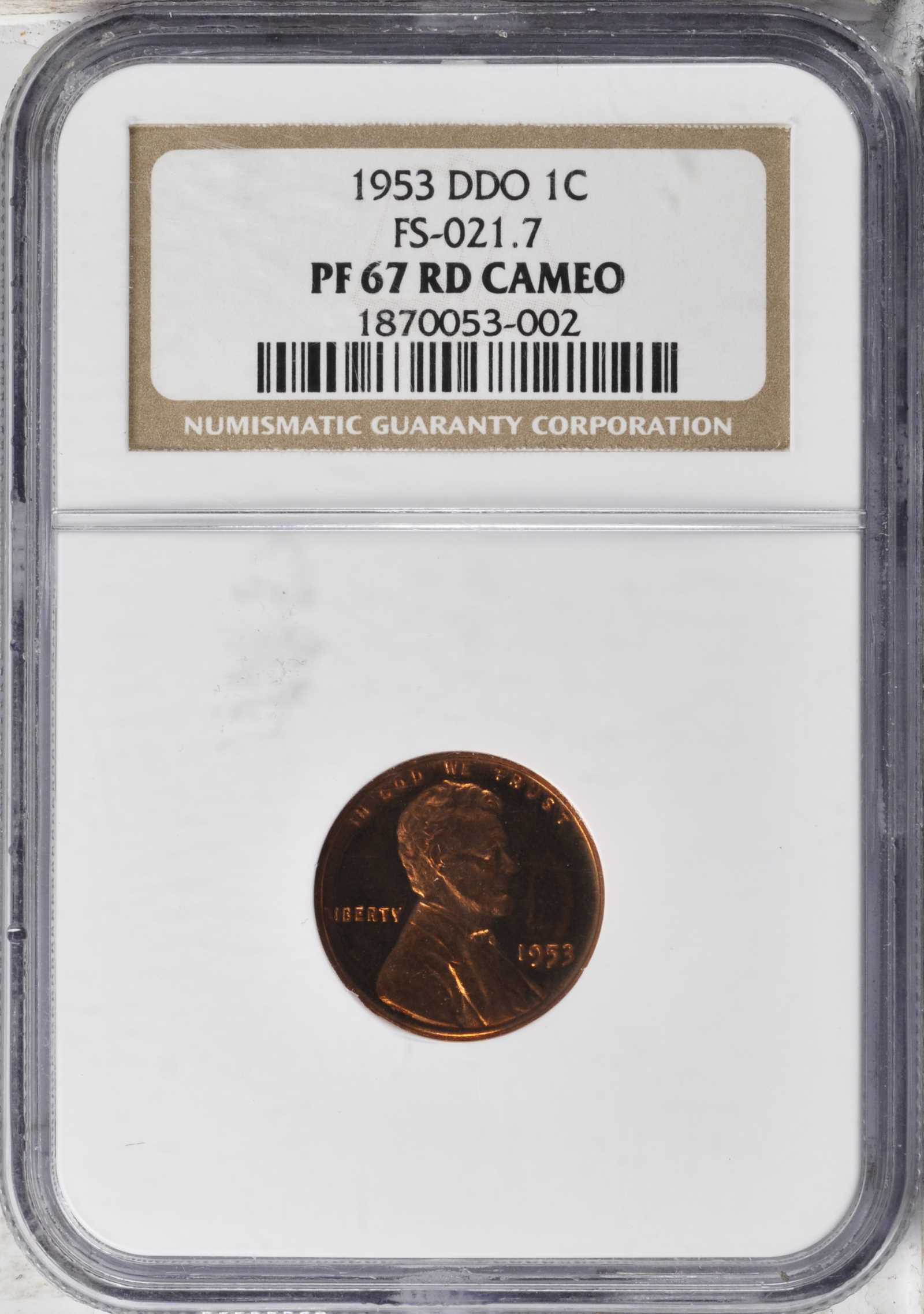 1953 1c Doubled Die Obverse, FS-101 PR RD CAM thumbnail 7