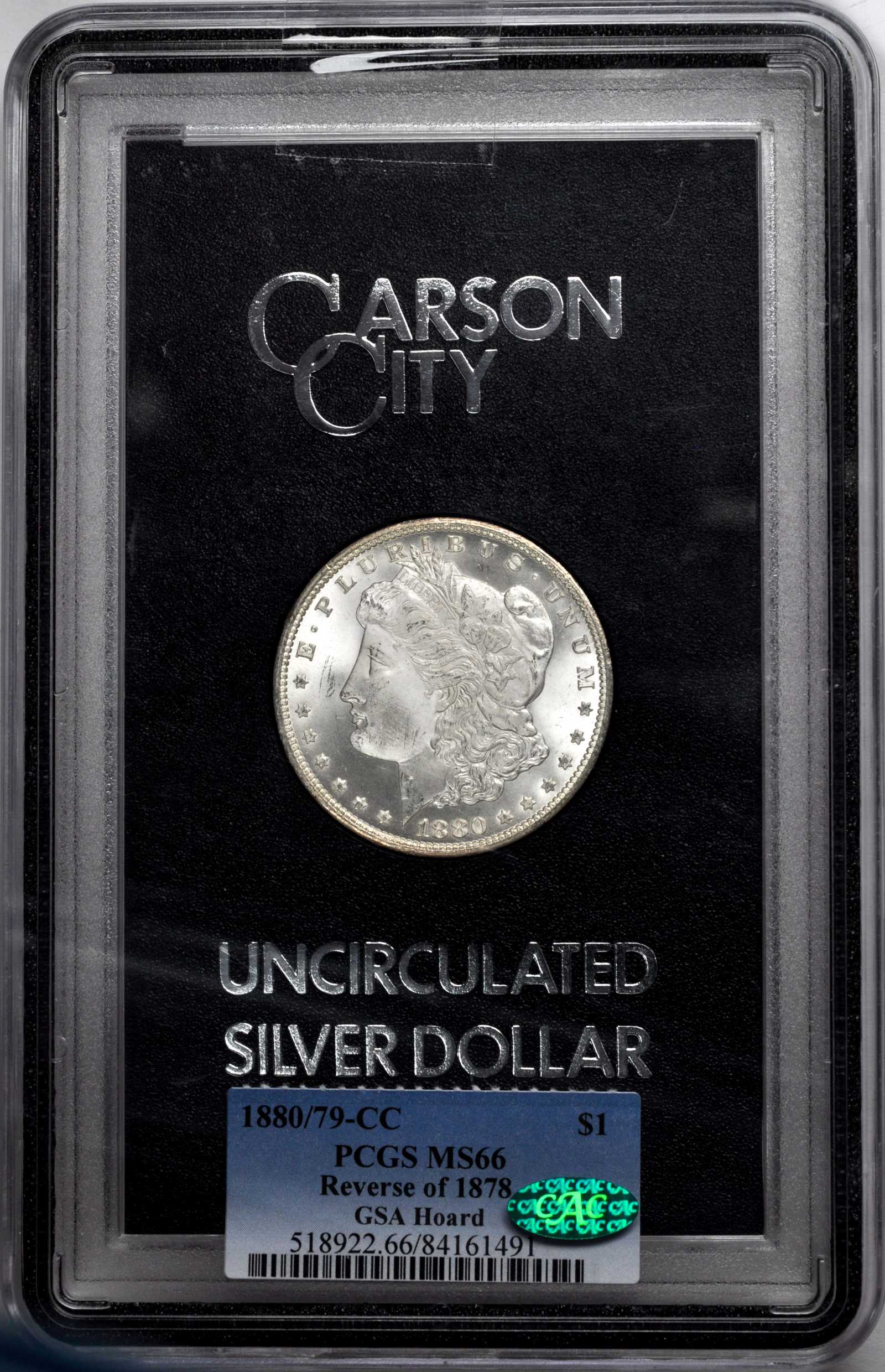 1880/79-CC $1  Reverse of 1878, GSA Hoard, Hard package MS66 thumbnail 8