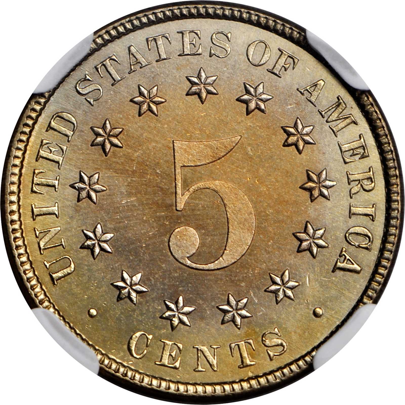 1883/2 5c Shield, Overdate, FS-303 MS66 thumbnail 2