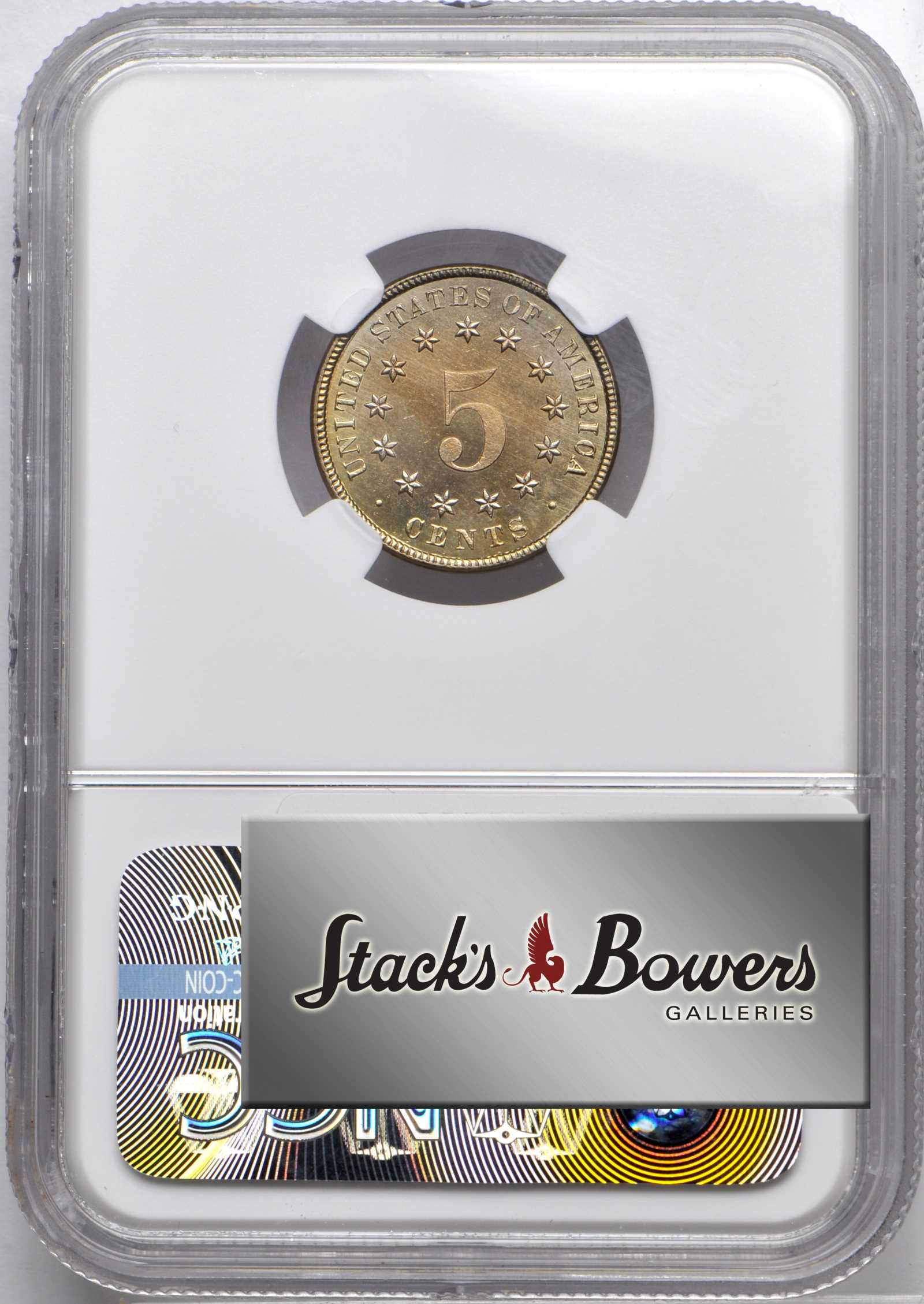 1883/2 5c Shield, Overdate, FS-303 MS66 thumbnail 3