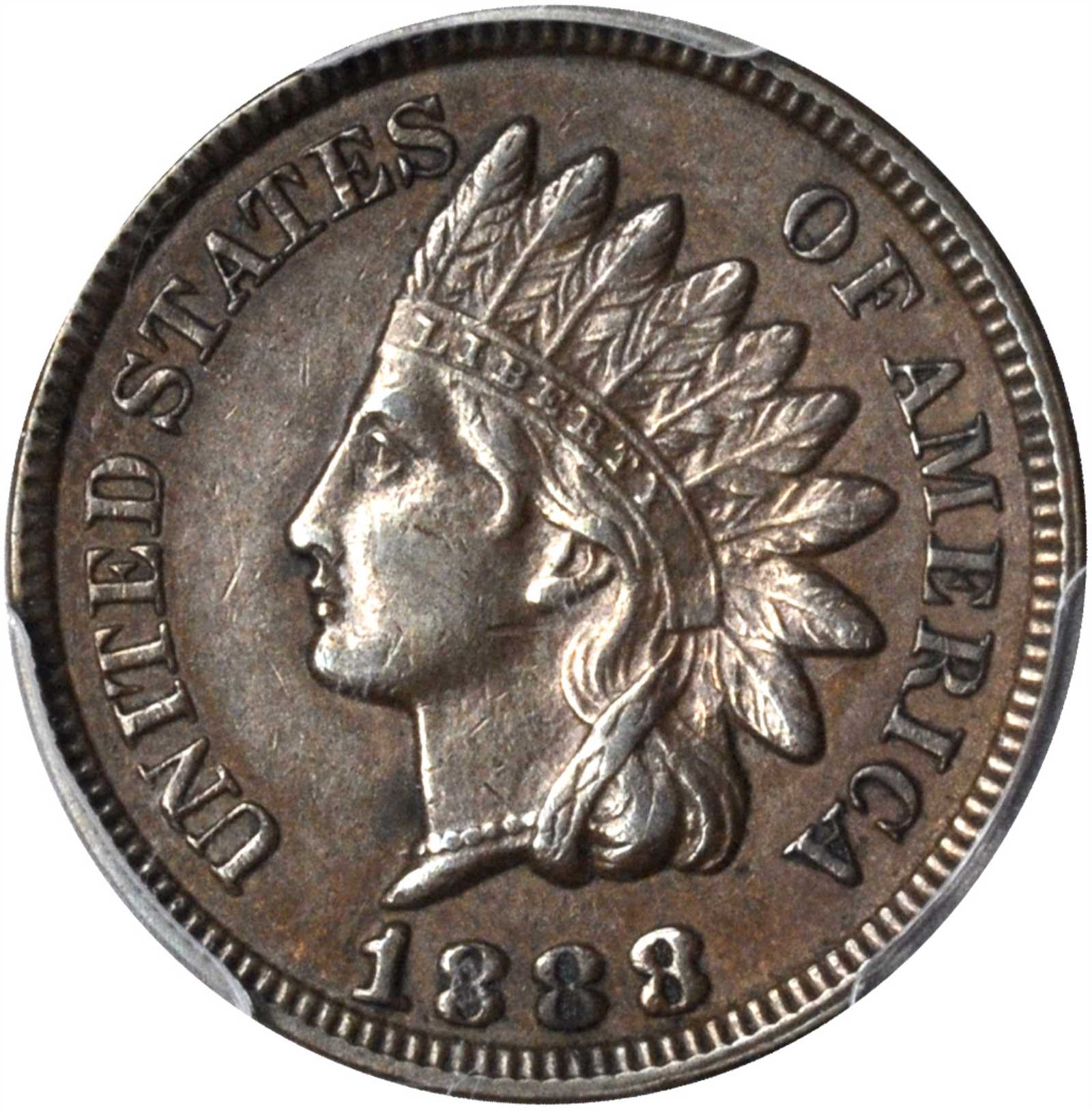1888 Indian Cent. Snow-2, FS-302. Repunched Date. AU-53 (PCGS).