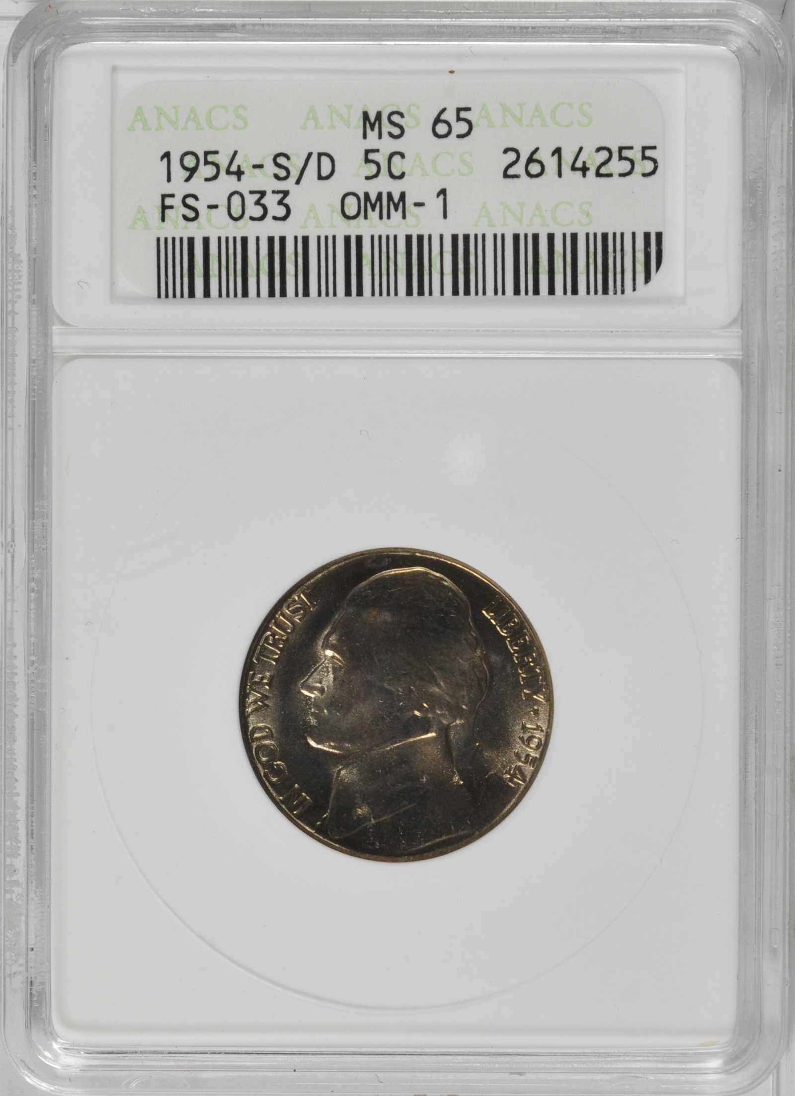 1954-S/D 5c Overmintmark, FS-501 MS65 thumbnail 18