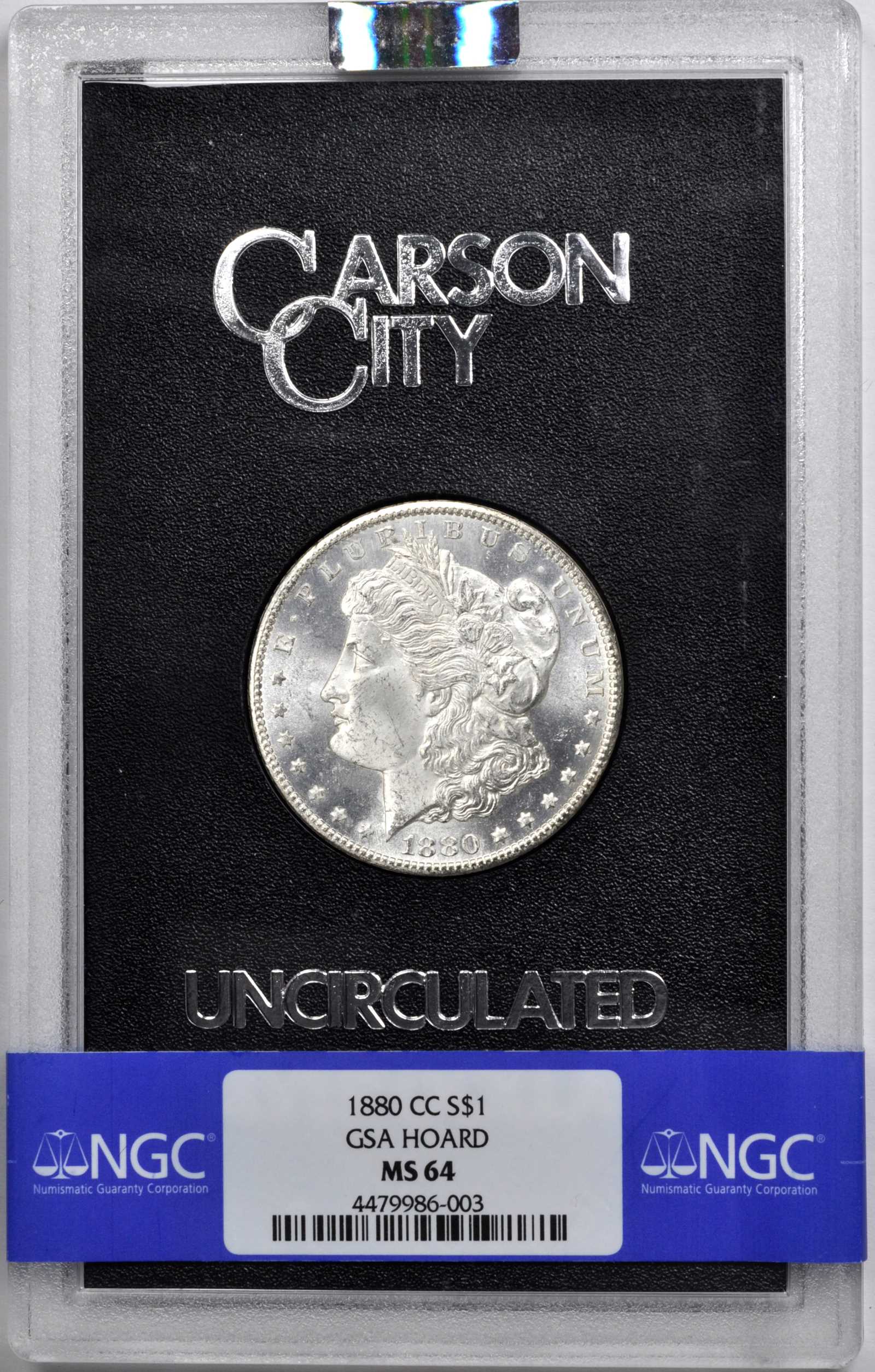 1880-CC $1  GSA Hoard, 8/High 7 MS64 CAC thumbnail 8