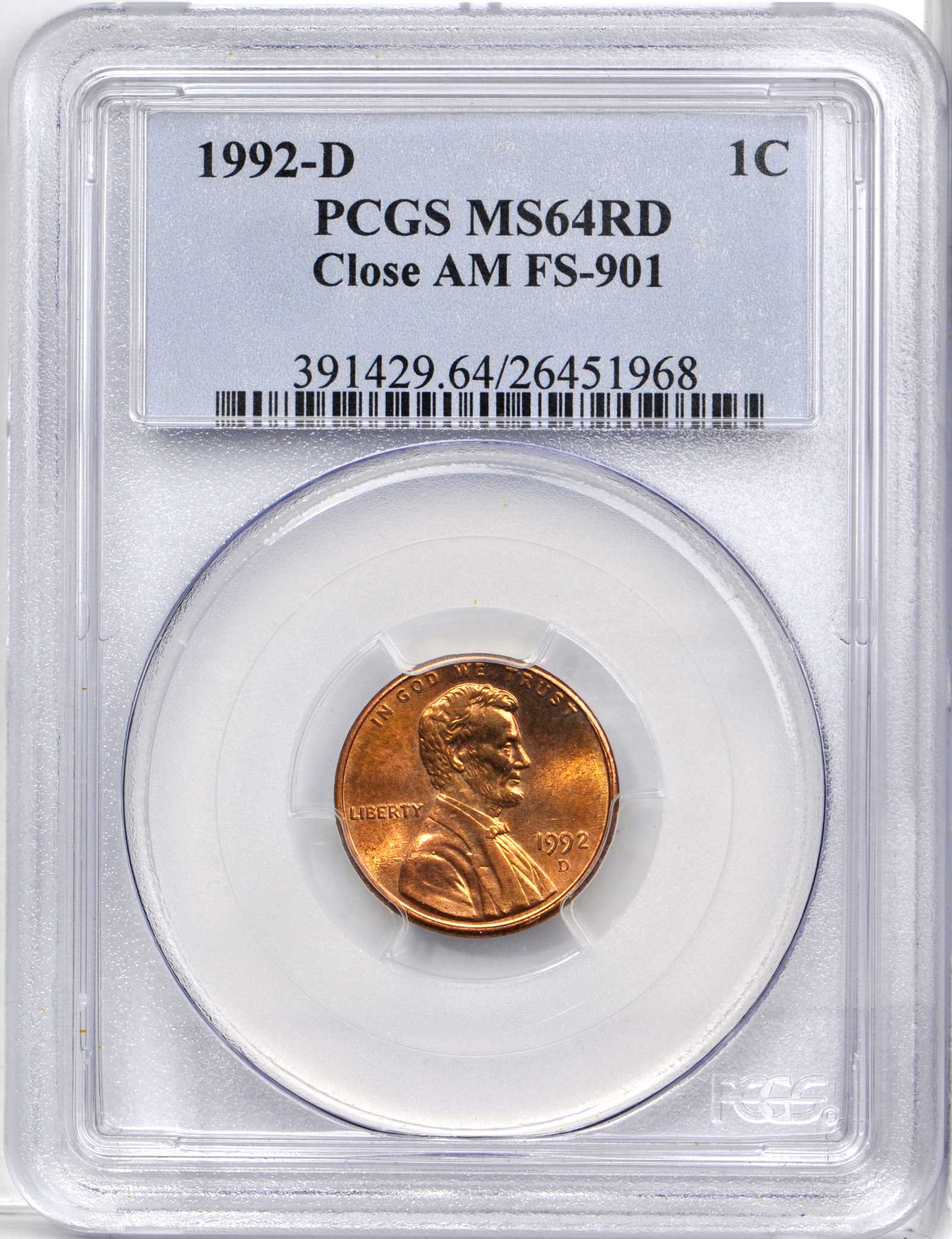 1992 D Close AM One Cent MS Values | Greysheet