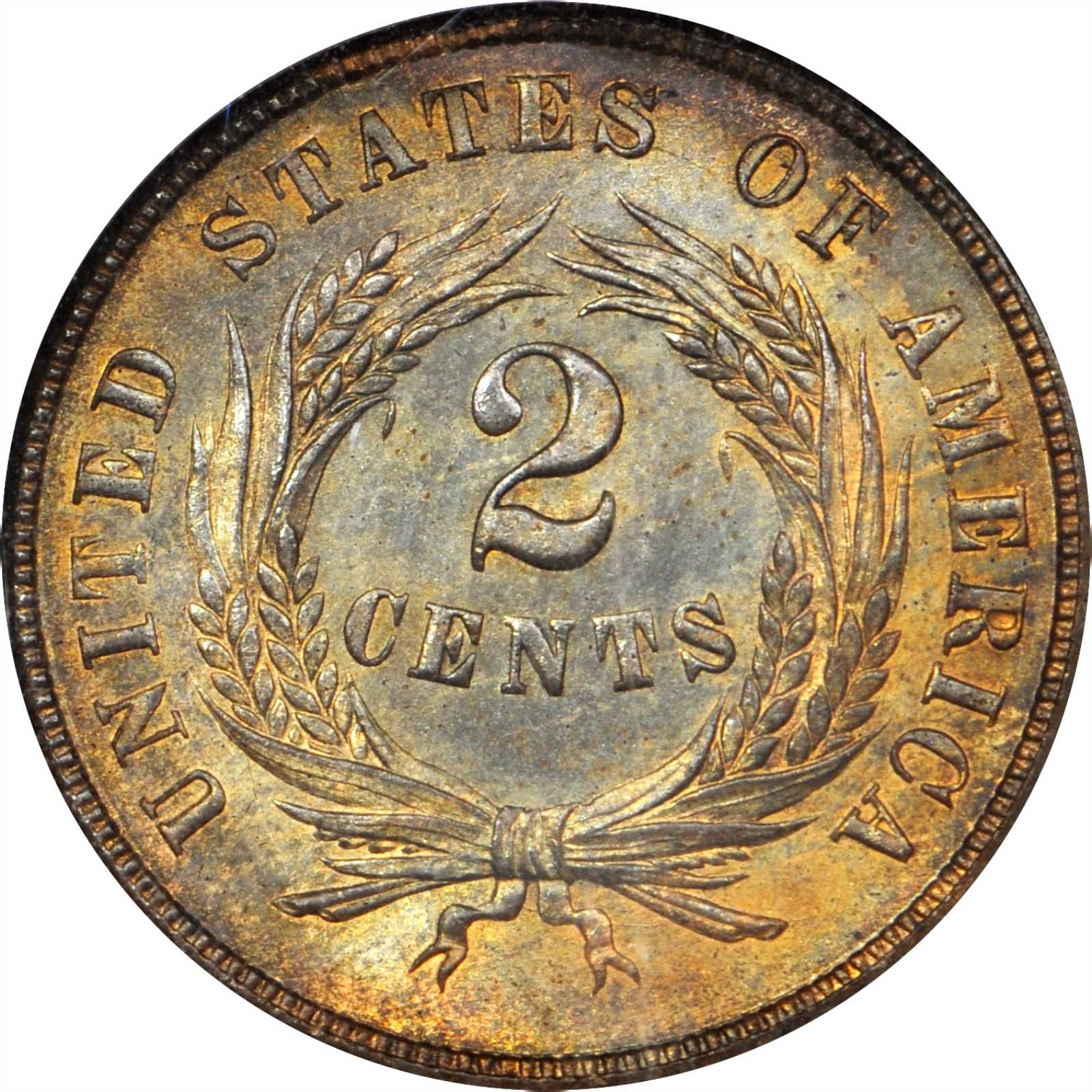 1864 2c Small Motto, FS-401 MS RB MS62 RB thumbnail 5