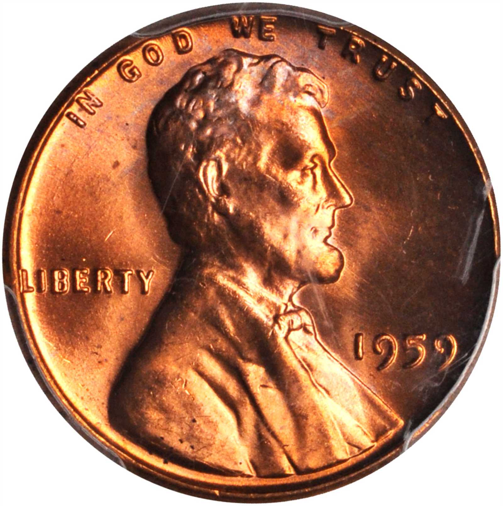 1959 Lincoln Cent. FS-104. Doubled Die Obverse. MS-66 RD (PCGS).
