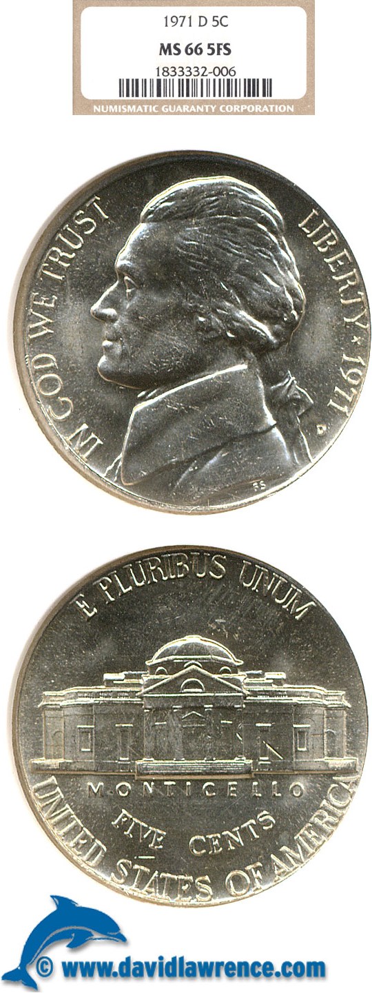 1971-D 5c NGC MS66 5FS