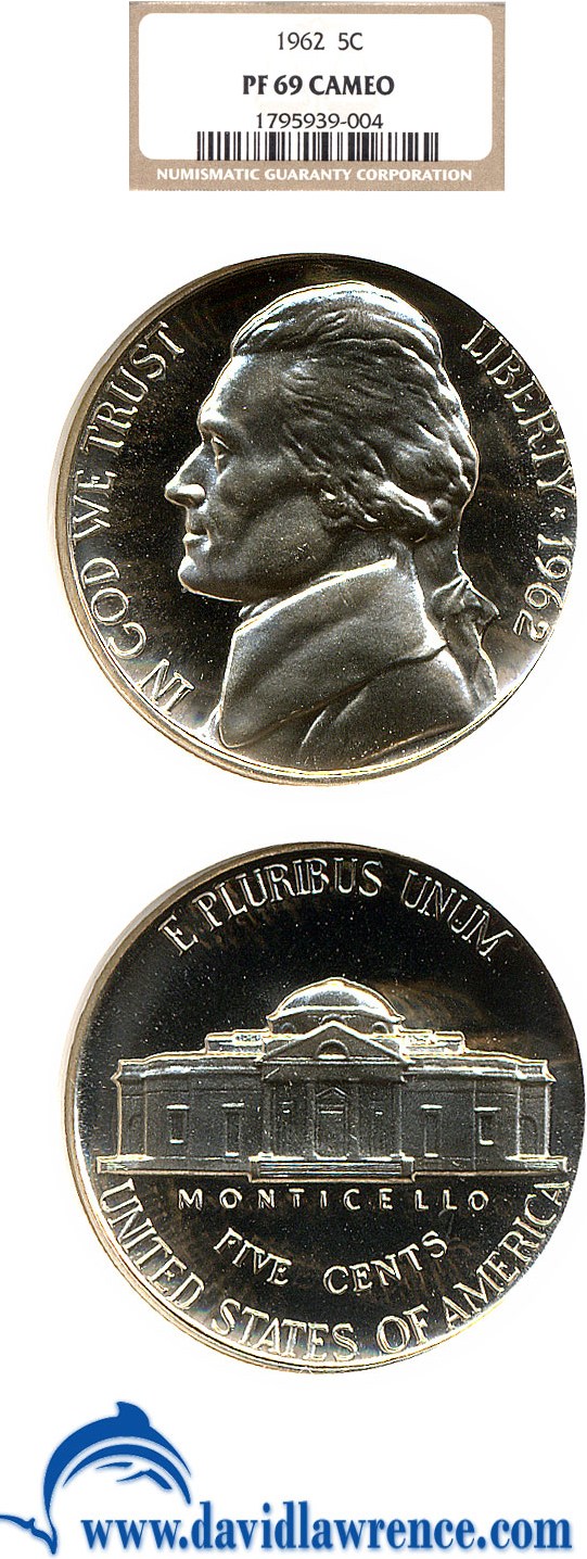 1962 5c NGC Proof 69 Cameo