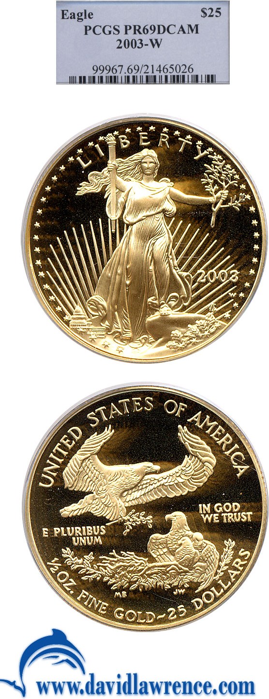 2003-W $25  Gold Eagle PR DCAM PR65 DCAM CAC thumbnail 20