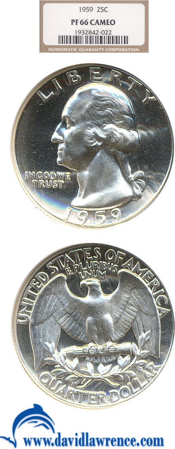 1959 25c NGC Proof 66 Cameo