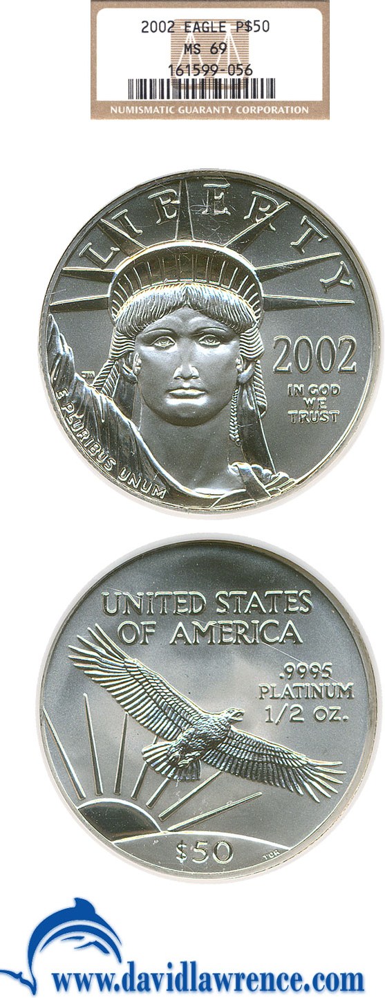 2002 P$50  Platinum Eagle MS69 CAC thumbnail 24