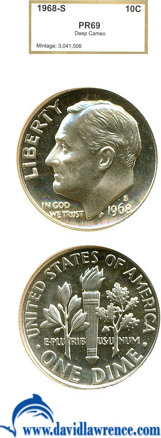 1968-S 10c Double Die Obverse, FS-101 PR DCAM thumbnail 18