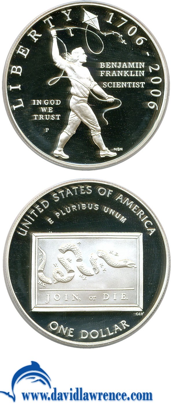 2006-P S$1 Benjamin Franklin Tercentenary, Founding Father PR DCAM PR66 DCAM thumbnail 10