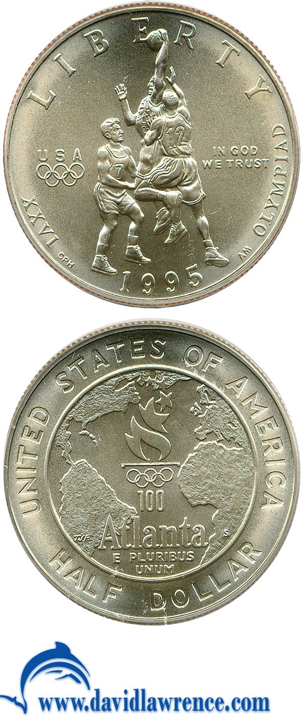 1995-S 50c Atlanta Olympics Basketball MS63 thumbnail 4