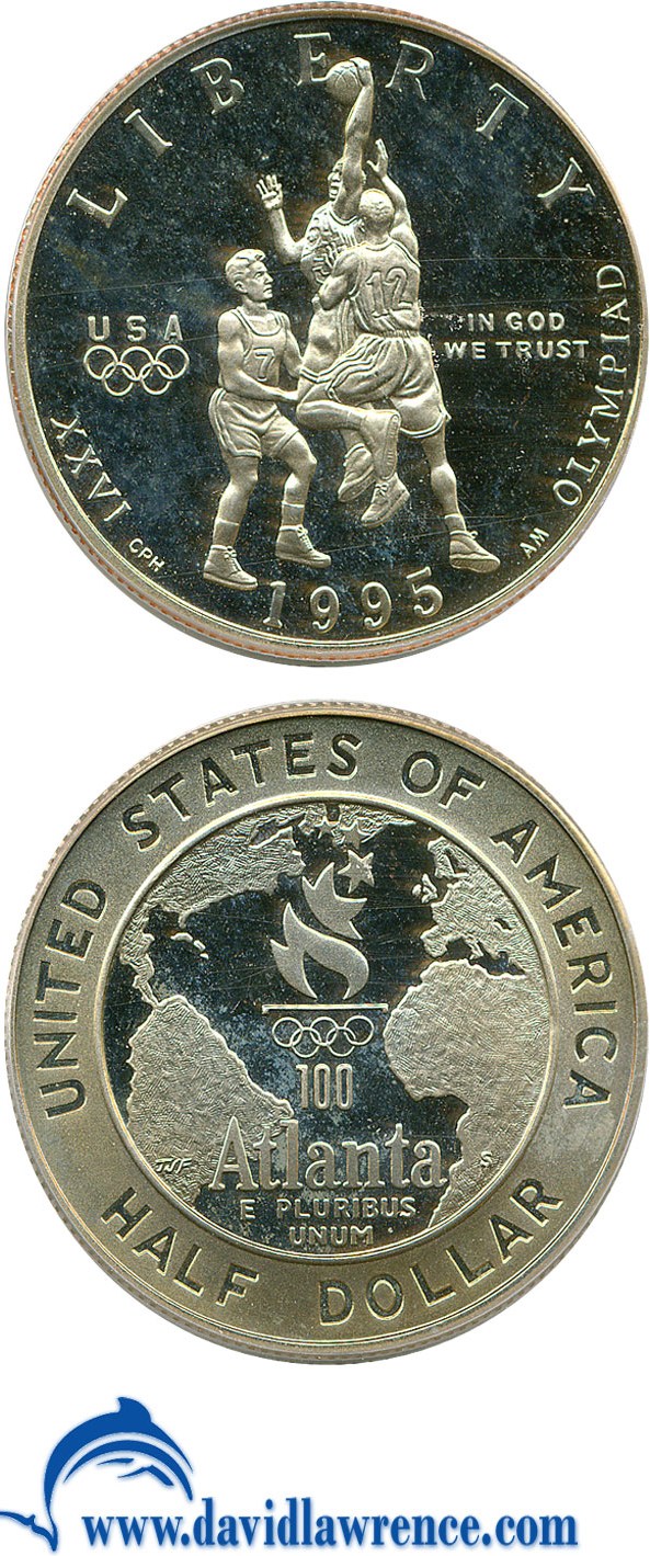 1995-S 50c Atlanta Olympics Basketball MS63 thumbnail 2