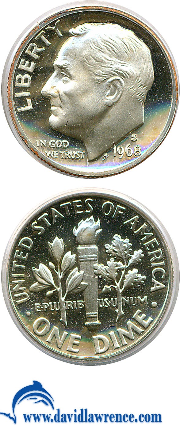 1968-S 10c Double Die Obverse, FS-101 PR DCAM thumbnail 19