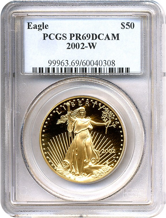 2002-W $50 Gold Eagle PCGS Proof 69 DCameo