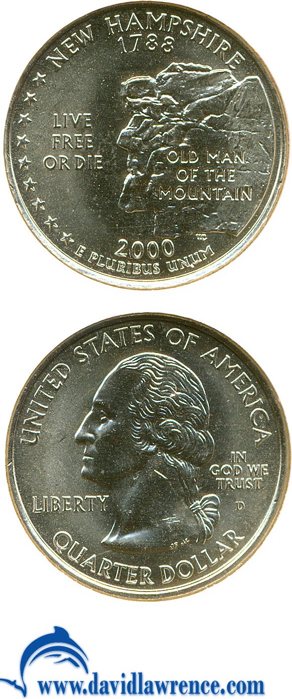 2000-D 25c New Hampshire AU53 thumbnail 16