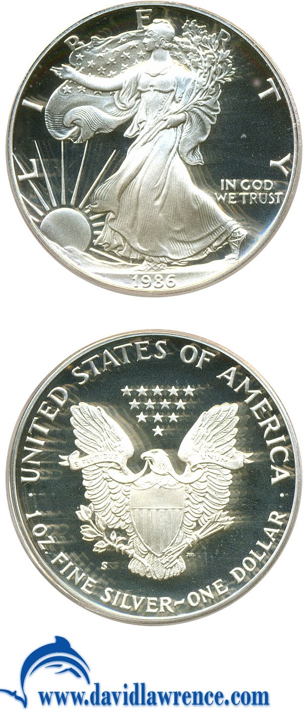 1986-S $1  Silver Eagle PR DCAM PR64 DCAM thumbnail 9