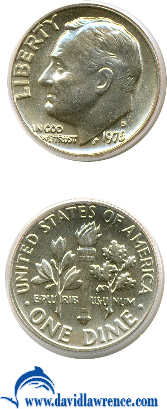1976-D 10c MS66 thumbnail 2