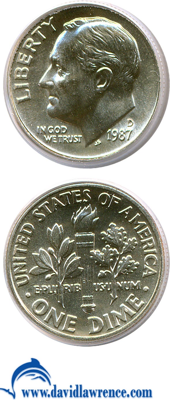 1987-D 10c AU50 thumbnail 8
