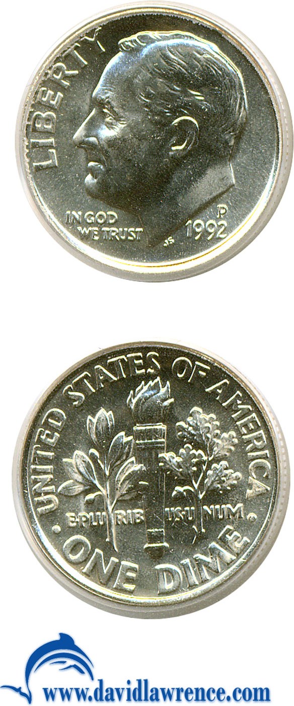 1992-P 10c AU53 thumbnail 8