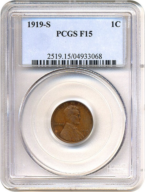 1919-S 1c PCGS F15 BN