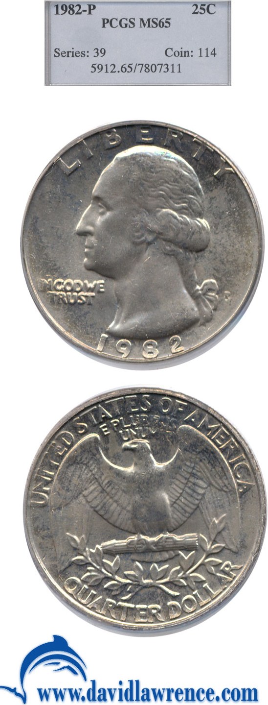 1982-P 25c PCGS MS65