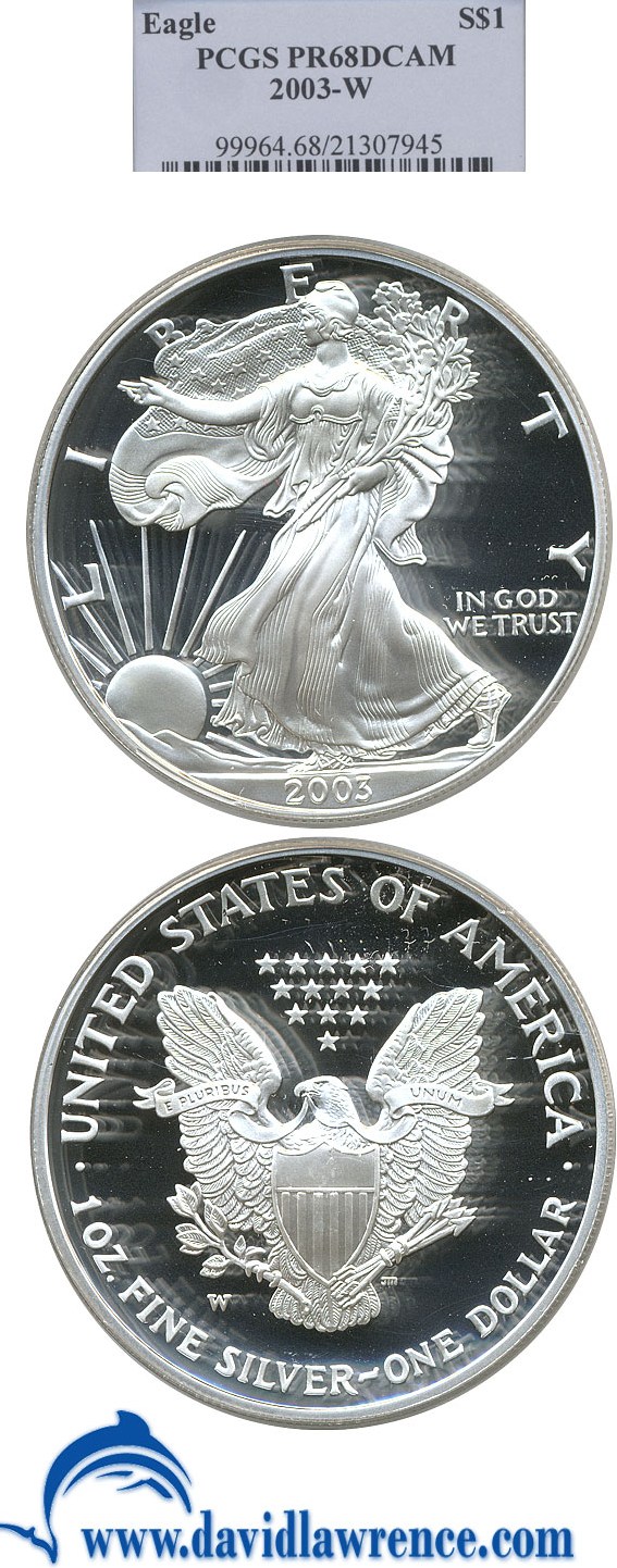 2003-W $1  Silver Eagle PR DCAM PR65 DCAM CAC thumbnail 16