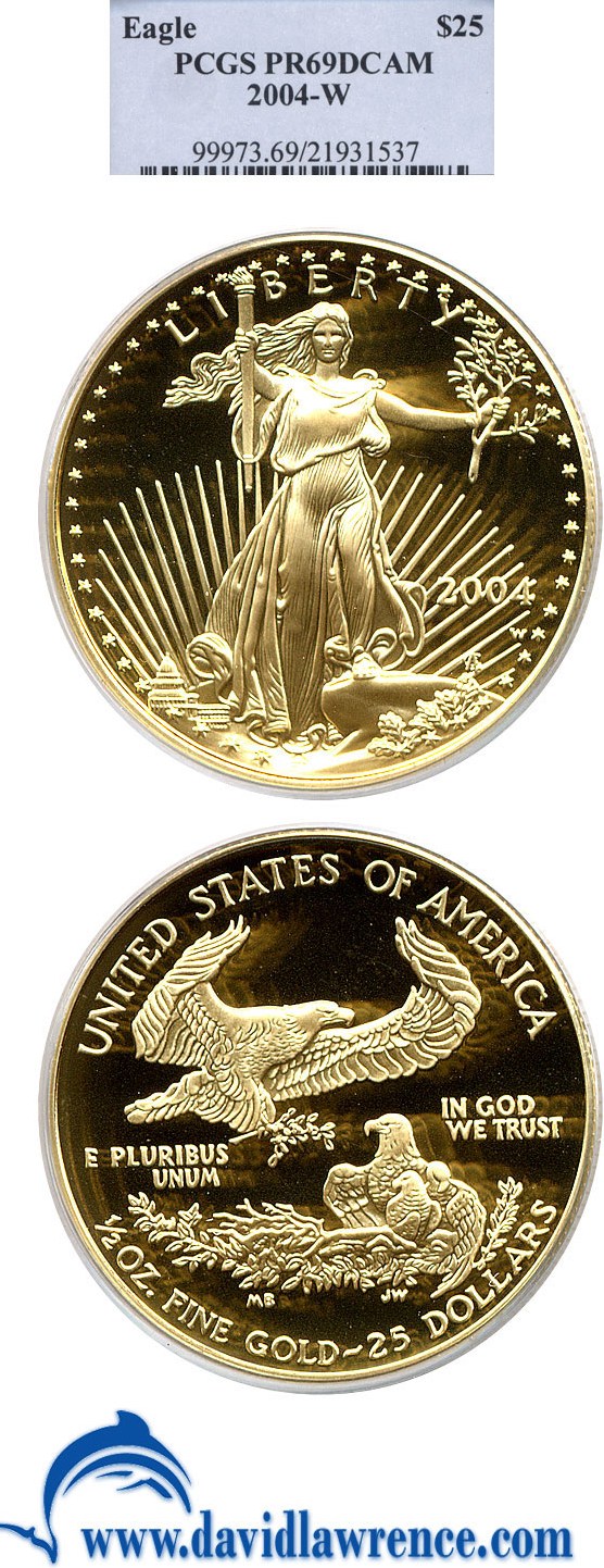 2004-W $25 Gold Eagle PCGS Proof 69 DCameo