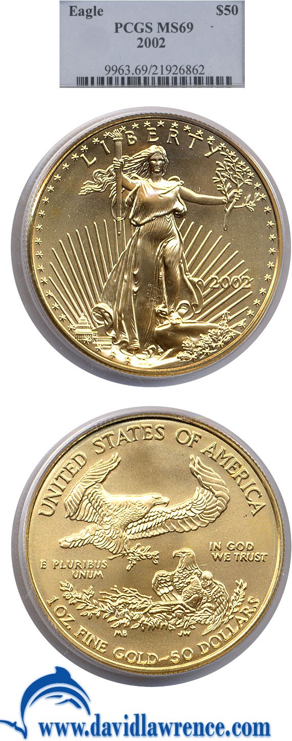 2002 G$50  Gold Eagle MS69 CAC thumbnail 23
