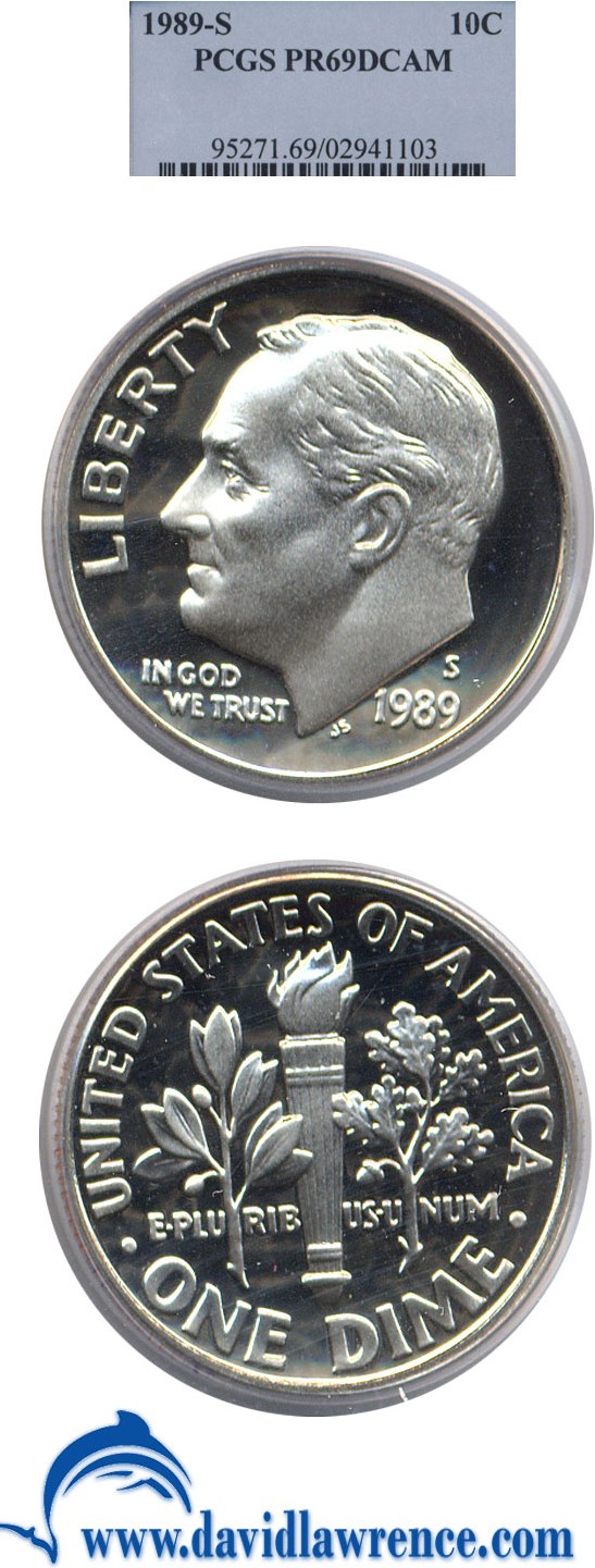 1989-S 10c PR DCAM AU50 DCAM CAC thumbnail 23