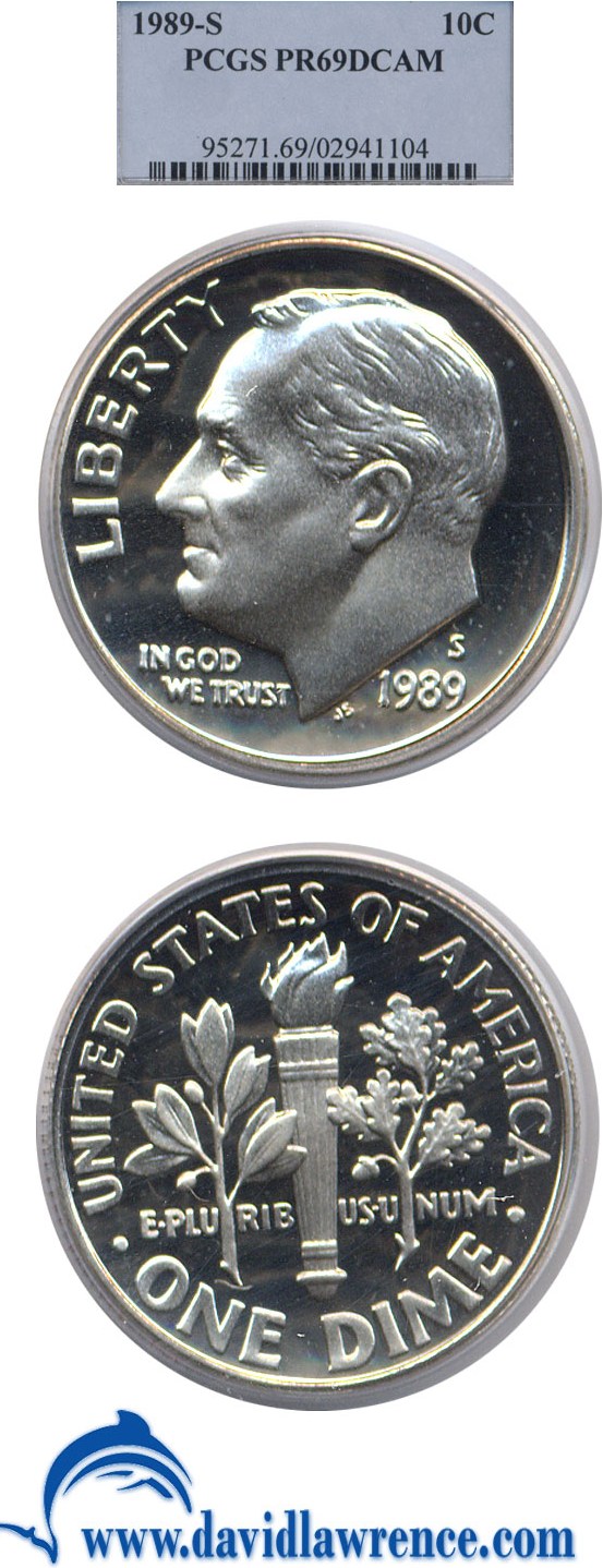 1989-S 10c PR DCAM AU50 DCAM CAC thumbnail 24