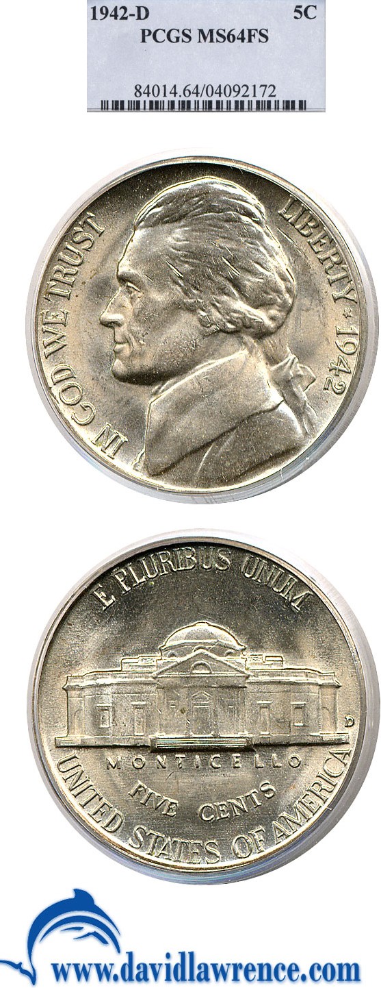 1942-D 5c PCGS MS64 FS