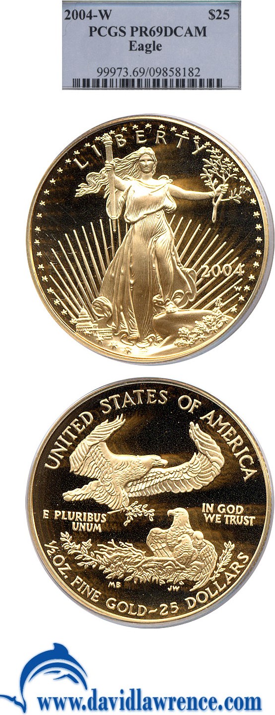 2004-W $25 Gold Eagle PCGS Proof 69 DCameo