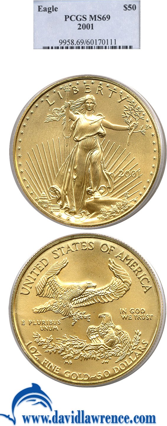 2001 G$50  Gold Eagle MS thumbnail 15