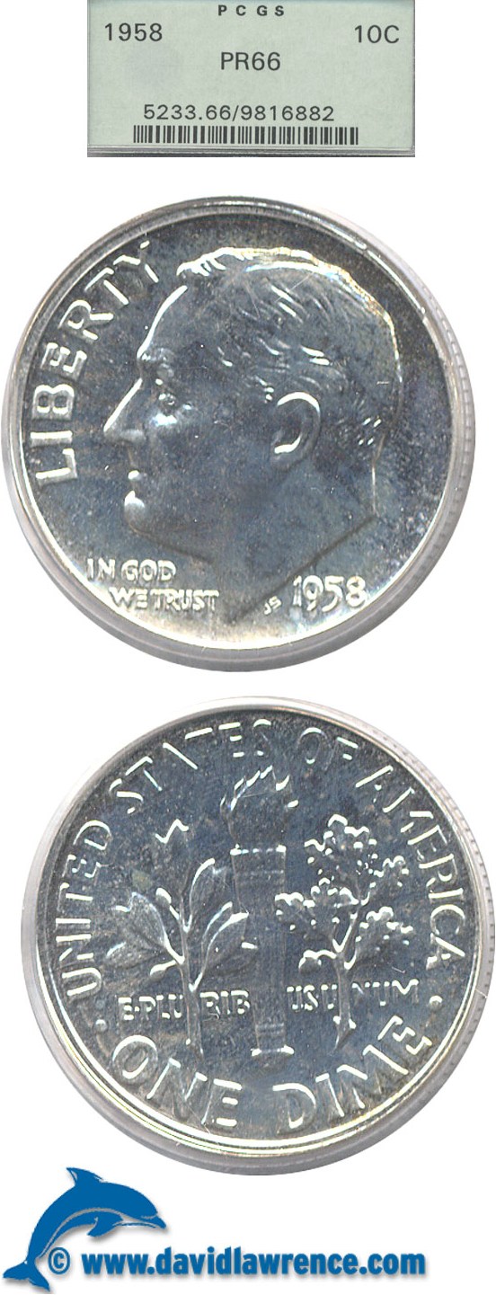 1958 10c PCGS Proof 66