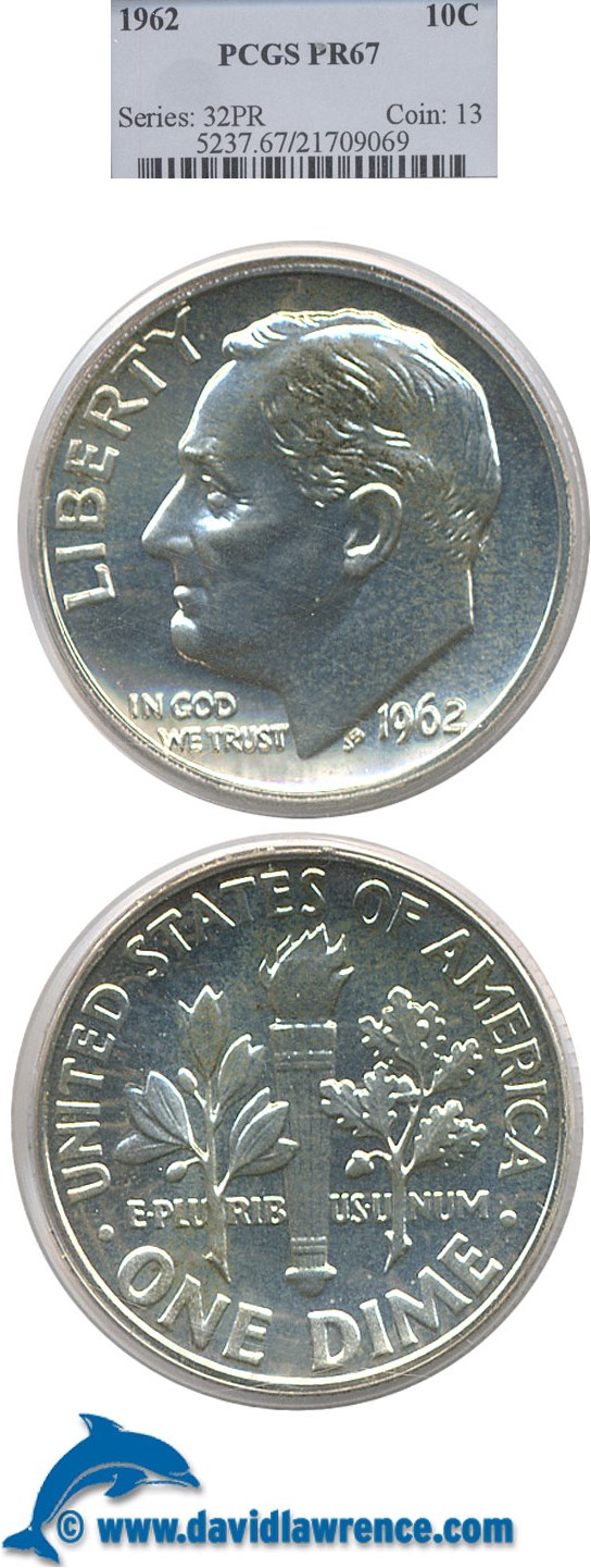 1962 10c PCGS Proof 67