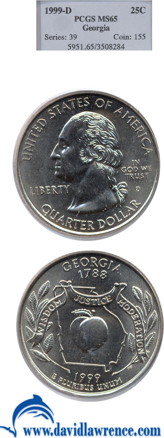 1999-D 25c Georgia AU53 thumbnail 17