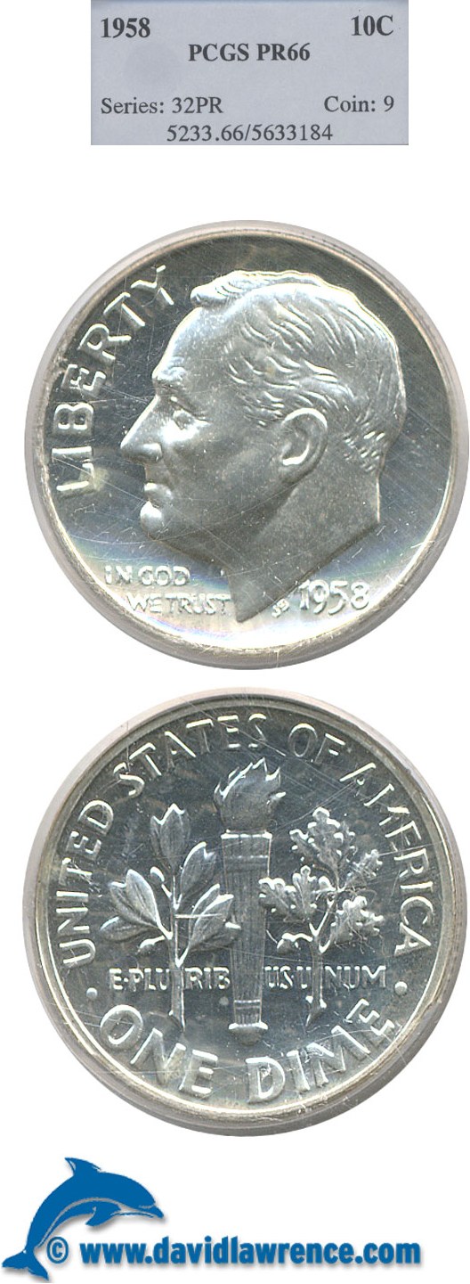 1958 10c PCGS Proof 66