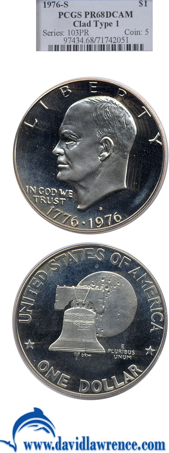 1976-S $1  Clad, Type 1 PR DCAM AU50 DCAM thumbnail 12