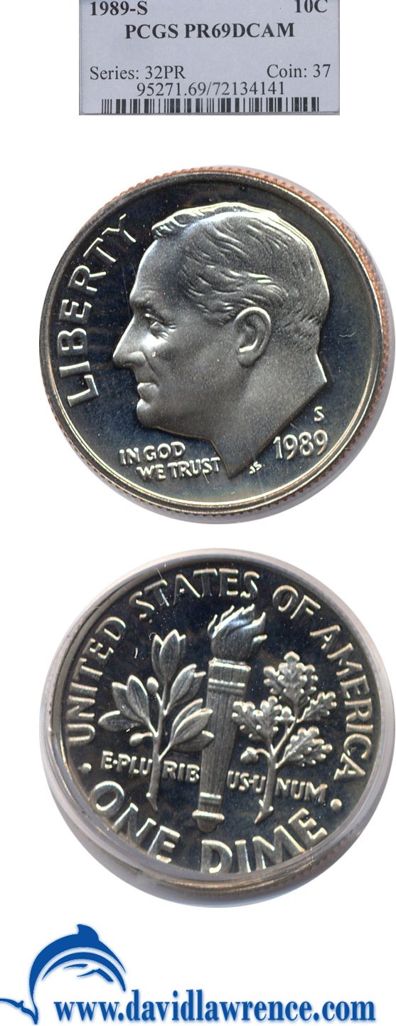 1989-S 10c PR DCAM AU50 DCAM CAC thumbnail 22