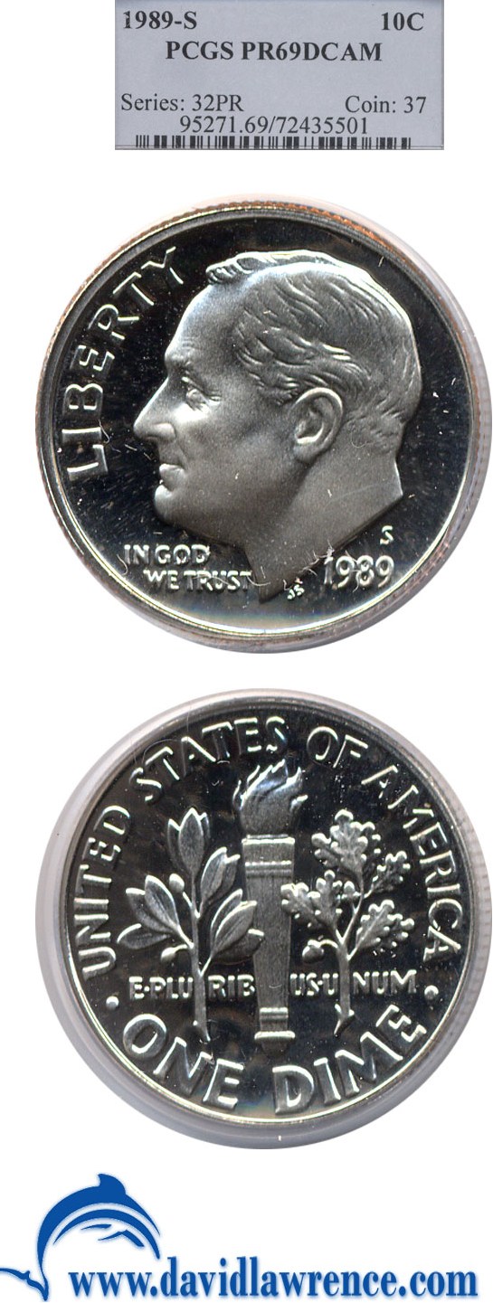 1989-S 10c PR DCAM AU50 DCAM CAC thumbnail 21