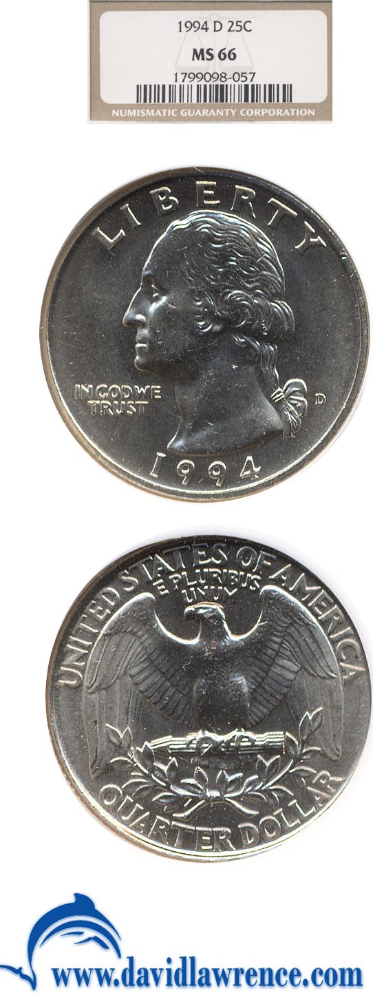 1994-D 25c NGC MS66