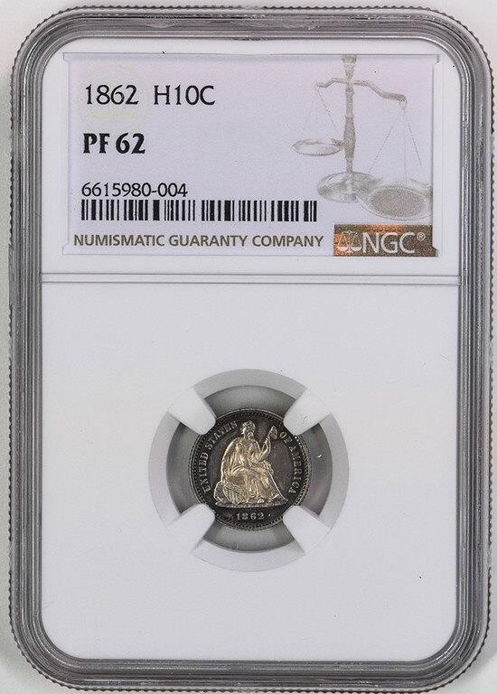 1862 H10c PR62 CAC thumbnail 3